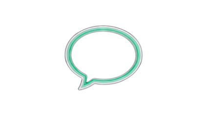 Green Speech Bubble Icon on White Background