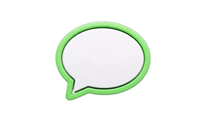 Green Speech Bubble Isolated on White Background