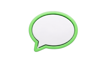 Green Speech Bubble Isolated on White Background