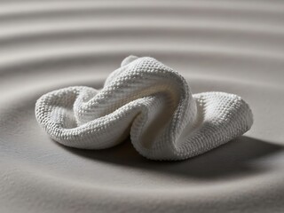 Fototapeta premium Minimalist cloth composition on a surface with soft ripple formations