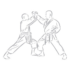 karate, karate vector sketch, karate moves