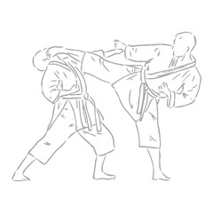 karate, karate vector sketch, movements in karate