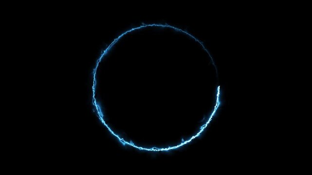 Energy Circle Effect Glowing with Electric Arc for Technological Background Motion