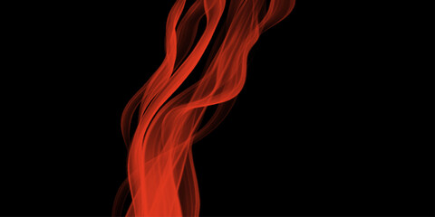 Obraz premium Abstract red Wave Background. Abstract red watercolor waves background. Red smoke on black background. Colored smoke on black background. Red fire flowing on dark background, copy space for design. 