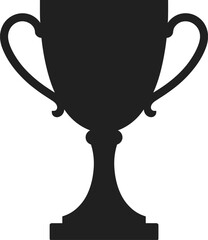 Trophy Cup Silhouette on White Background award winner