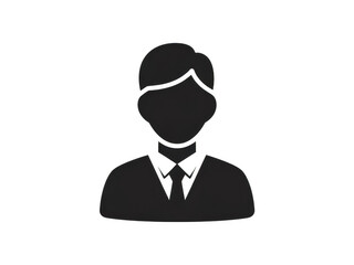 Professional silhouette of a man in a suit with a tie, representing business and corporate concepts isolated on transparent background