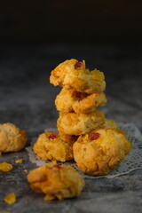 multiple Popular cookies in during celebration Christmas or eid  on white isolated background including chocolate chips