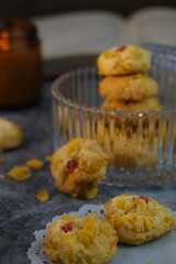 multiple Popular cookies in during celebration Christmas or eid  on white isolated background including chocolate chips