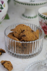 multiple Popular cookies in during celebration Christmas or eid  on white isolated background including chocolate chips
