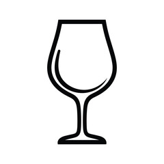 Outline of a wine glass isolated on