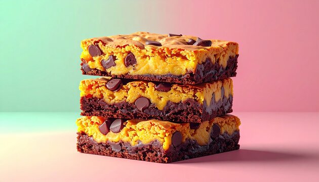 Stacked Brookies - A Delicious Fusion of Brownies and Cookies.