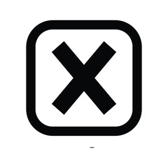 Obraz premium Black cross symbol in square box