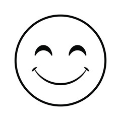 Happy smiley face with closed eyes