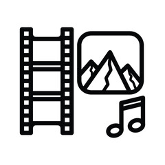 Fototapeta premium Multimedia elements film strip image photo picture