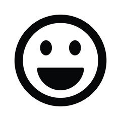 Fototapeta premium Simple smiling face icon on white background