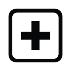 Obraz premium Medical cross symbol in square box