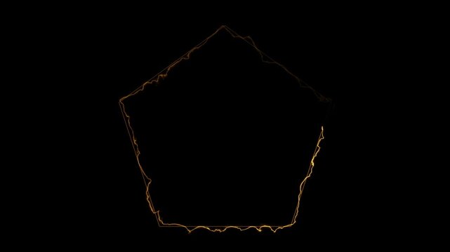 Dynamic Animated Pentagonal Shape Electrical Outline with Glowing Light Effect