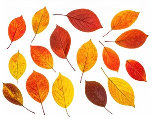 Autumn leaves pattern in reds, yellows, and oranges