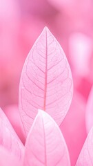 Pink leaf detail, central vein sharp, soft background