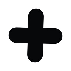 Obraz premium Simple black plus sign on white background