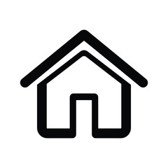Simple house icon with roof and door © vactor guru