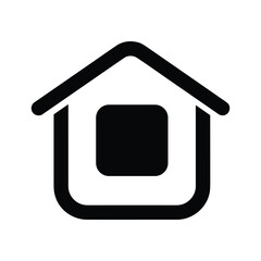 Simple house icon with roof and square window © vactor guru