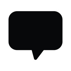 Black speech bubble icon on white background