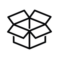 Simple line art open box icon