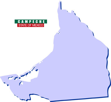 Campeche state map of Mexico