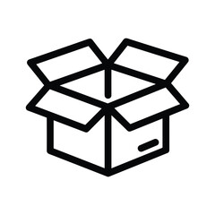Open cardboard box icon