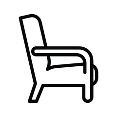 Simple line drawing of a modern armchair