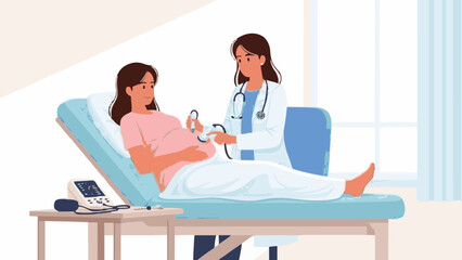 Obraz premium Pregnant woman having an ultrasound