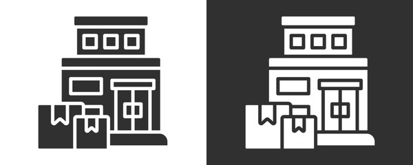 Shop Icon Set Vector Collection Isolated In Black And White