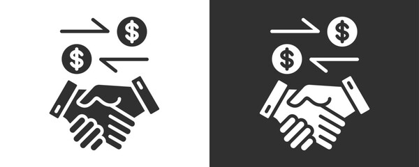 Merger Icon Set Vector Collection Isolated In Black And White