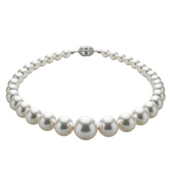 Obraz premium Elegant pearl necklace isolated on transparent background for luxury jewelry concept