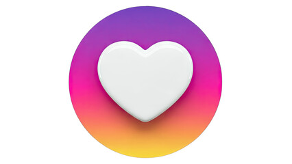 Instagram Like Icon on White Background