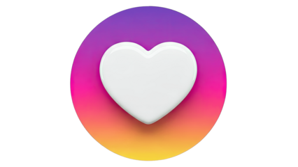 Instagram Like Icon on White Background