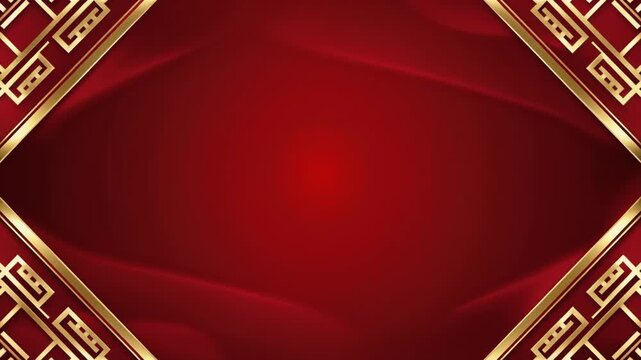 Soft premium red background with traditional Chinese gold patterns
