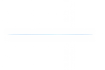 Glowing blue neon light beam creating a horizontal futuristic laser line effect on transparent background