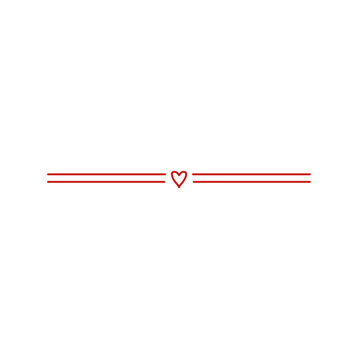 Text divider with heart doodle 