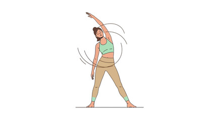Woman doing yoga or stretching exercise, fitness, healthy lifestyle concept image