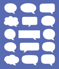 Obraz premium white speech bubble on purple background