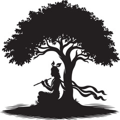 silhouette of a girl sitting on a tree