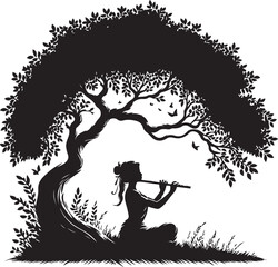 silhouette of a girl with a dog