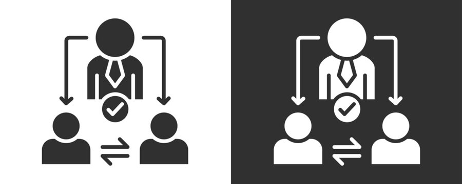 Delegate Icon Set Vector Collection Isolated In Black And White