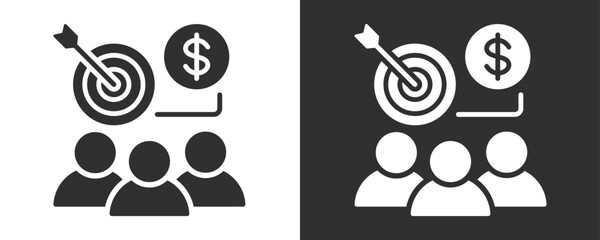 Objective Icon Set Vector Collection Isolated In Black And White