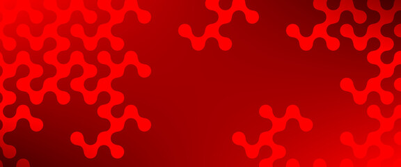 Bold red abstract vector background with repeating organic puzzle-like shapes, smooth curves, and a modern geometric pattern on a deep red gradient backdrop.