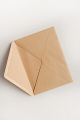 brown envelope isolated on white. Kraft envelope on a white background.