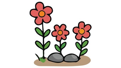 Colorful Flowers of Different Types and Colors | Floral Variety Background | Beautiful Nature Illustration