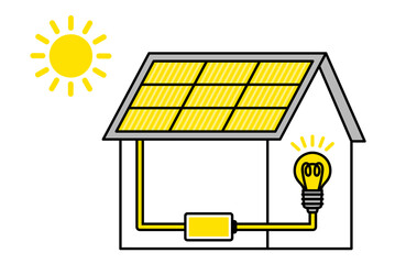 ソーラーパネルによる太陽光発電の家